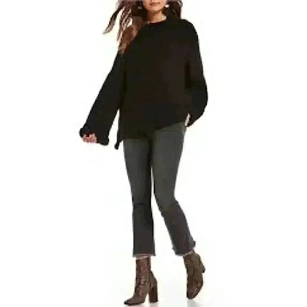 Free People High Rise Straight Frayed Crop Jean